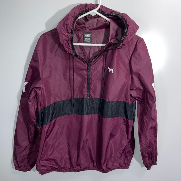 PINK Victoria's Secret Jackets & Blazers - PINK Victoria's Secret Partial Zip Hooded Raincoat Size XS-S